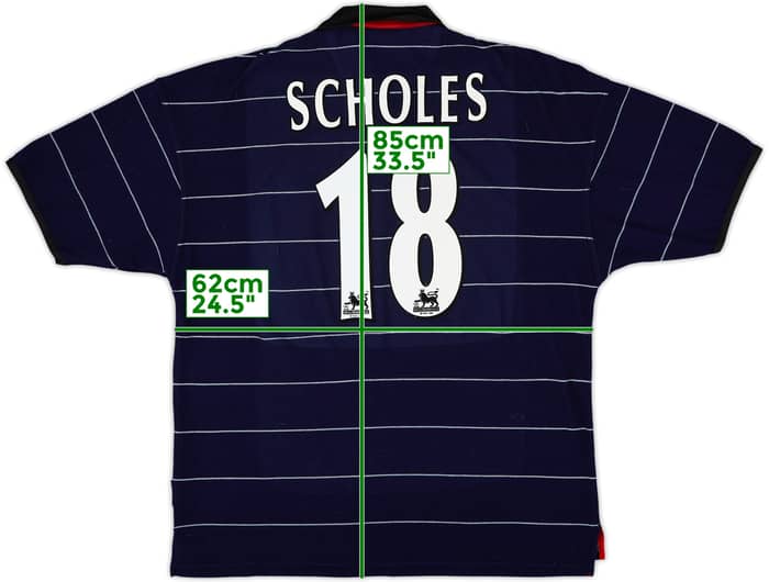 1999-00 Manchester United Away Shirt Scholes #18 - 9/10 - (XL)
