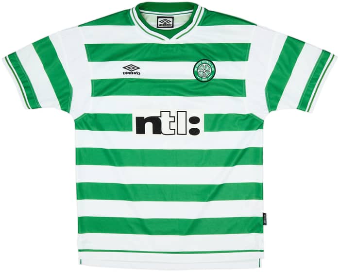 1999-01 Celtic Home Shirt Larsson #7 - 8/10 - (XL)