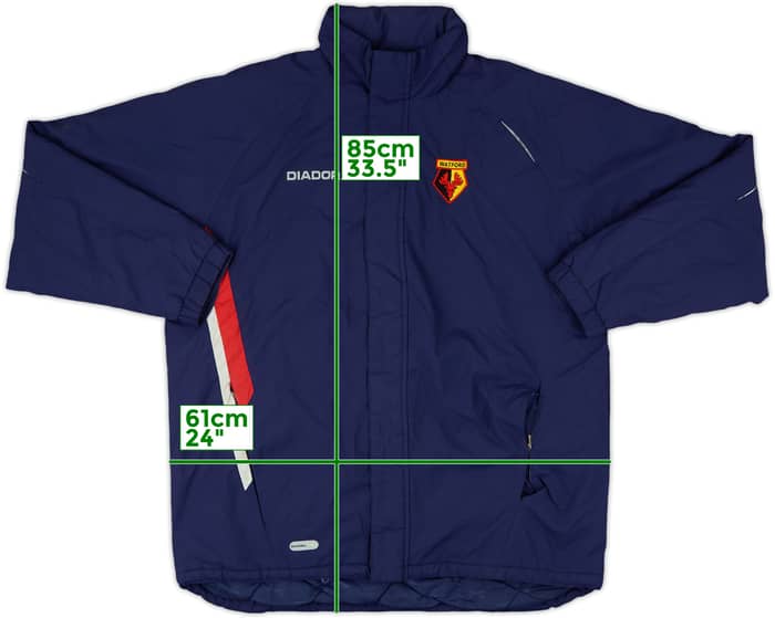 2005-06 Watford Diadora Hooded Padded Bench Coat - 7/10 - (L)