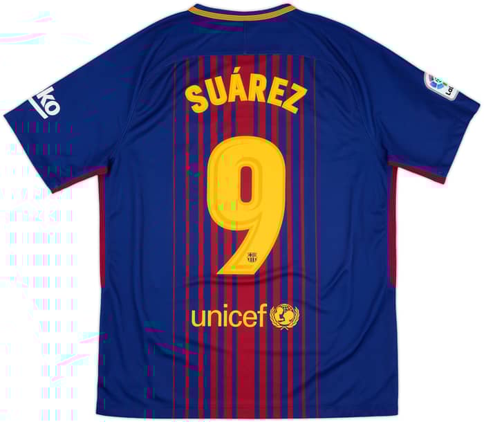 2017-18 Barcelona Home Shirt Suarez #9 - 10/10 - (L)