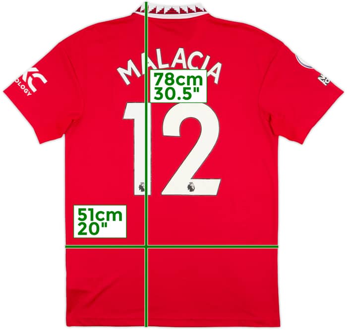 2022-23 Manchester United Home Shirt Malacia #12 - 9/10 - (M)