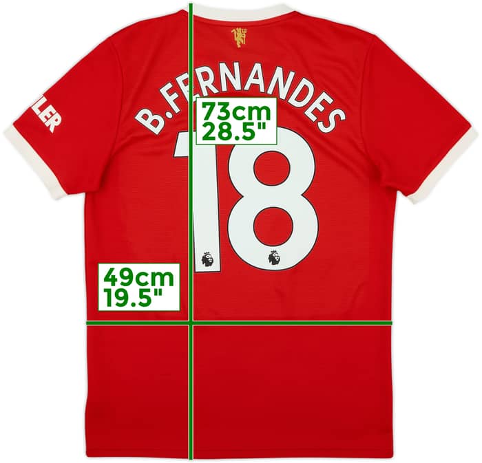 2021-22 Manchester United Home Shirt B.Fernandes #18 - 7/10 - (M)