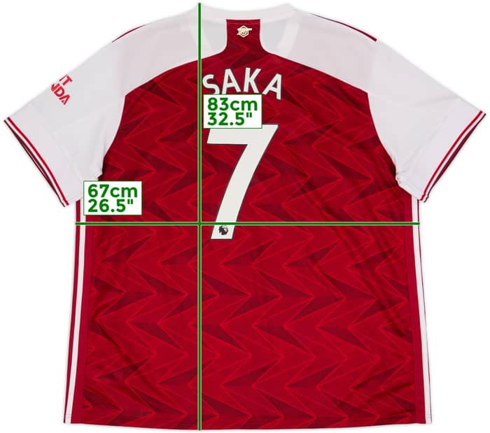 2020-21 Arsenal Home Shirt Saka #7 - 8/10 - (3XL)