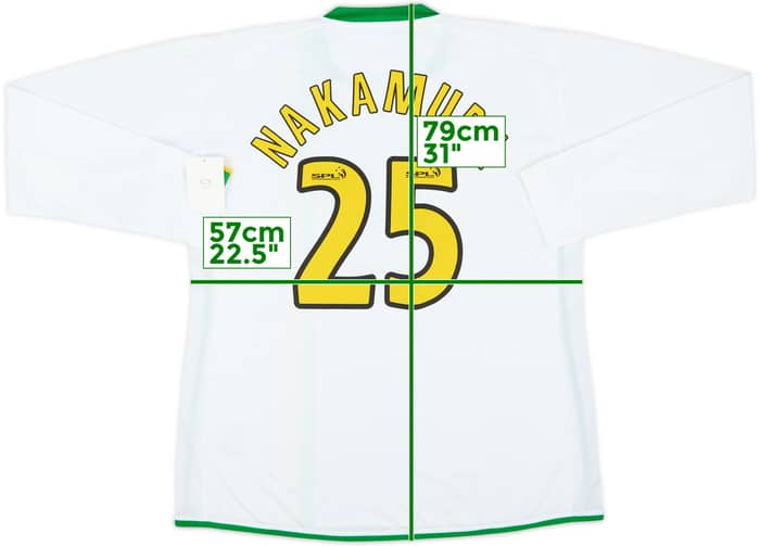 2006-08 Celtic Player Issue European L/S Shirt Nakamura #25 (XL)
