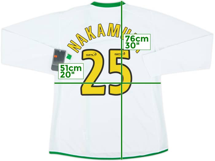 2006-08 Celtic Player Issue European L/S Shirt Nakamura #25 (XL)