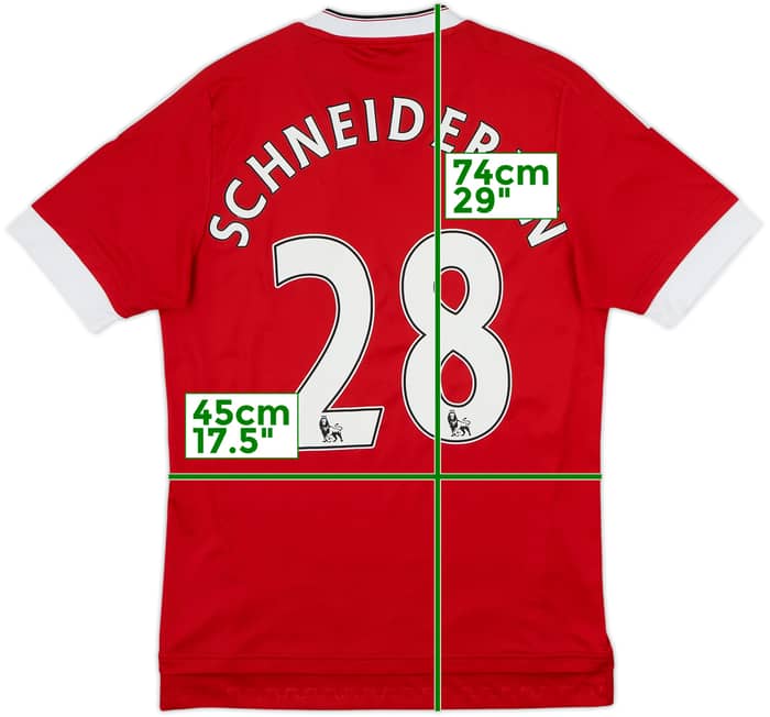 2015-16 Manchester United Home Shirt Schneiderlin #28 - 6/10 - (S)