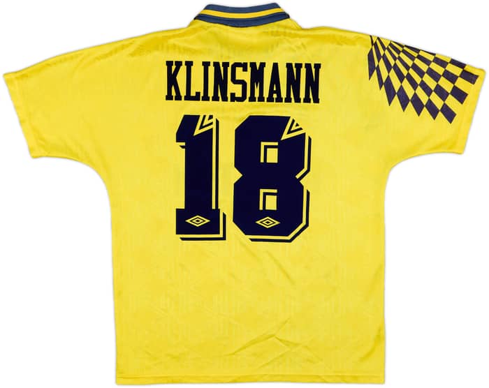 1991-95 Tottenham Away Shirt Klinsmann #18 - 8/10 - (L)