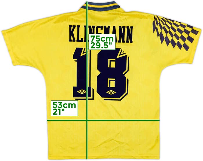 1991-95 Tottenham Away Shirt Klinsmann #18 - 8/10 - (L)
