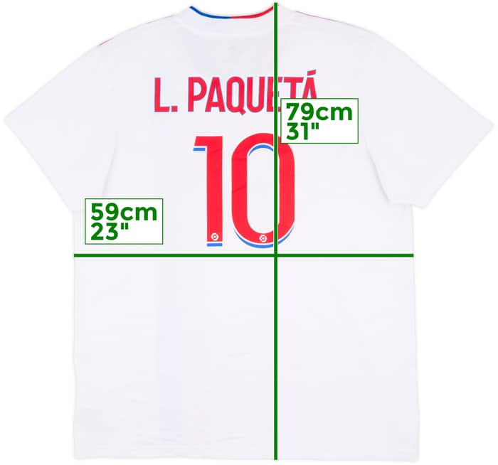 2021-22 Lyon Home Shirt L.Paqueta #10 - 8/10 - (XL)
