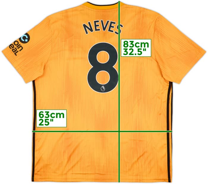 2019-20 Wolves Home Shirt Neves #8 - 9/10 - (XXL)