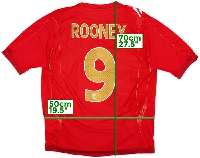 2006-08 England Away Shirt Rooney #9 - 8/10 - (L)