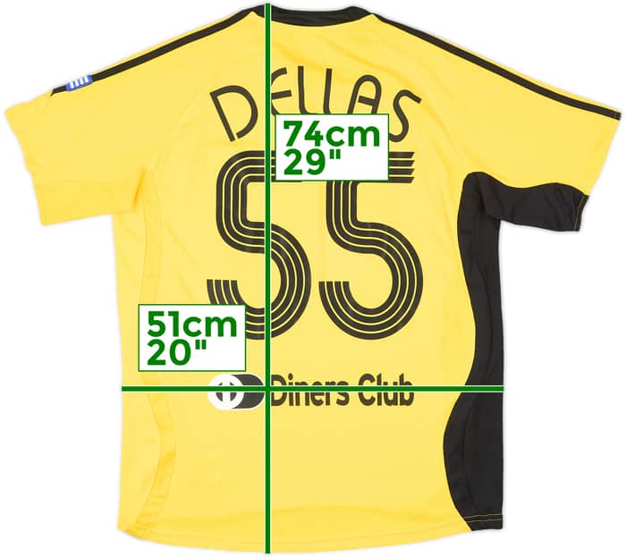 2006-07 AEK Athens Home Shirt Dellas #55 - 8/10 - (S)