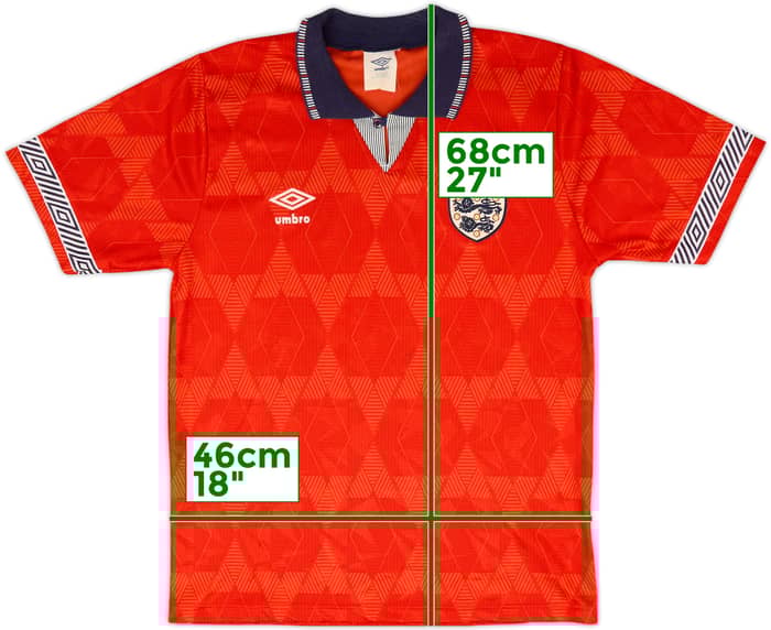 1990-93 England Away Shirt - 8/10 - (S)