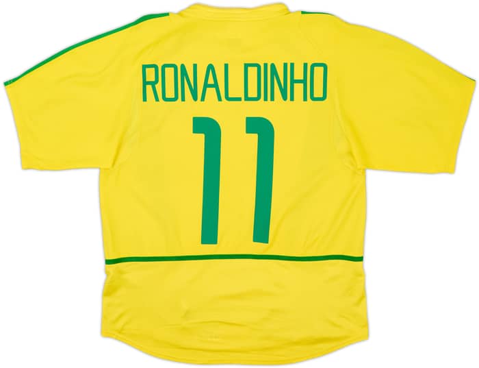 2002-04 Brazil Home Shirt Ronaldinho #11 - 5/10 - (M)