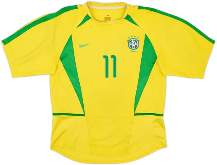 2002-04 Brazil Home Shirt Ronaldinho #11 - 5/10 - (M)