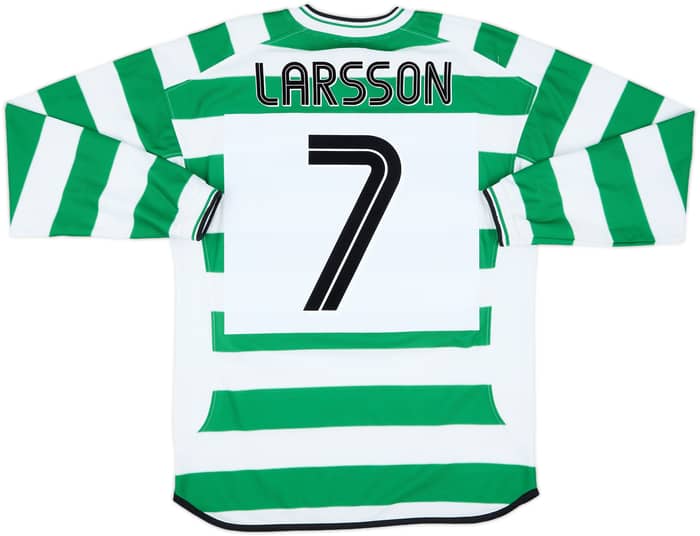 2001-03 Celtic Home L/S Shirt Larsson #7 - 8/10 - (M)