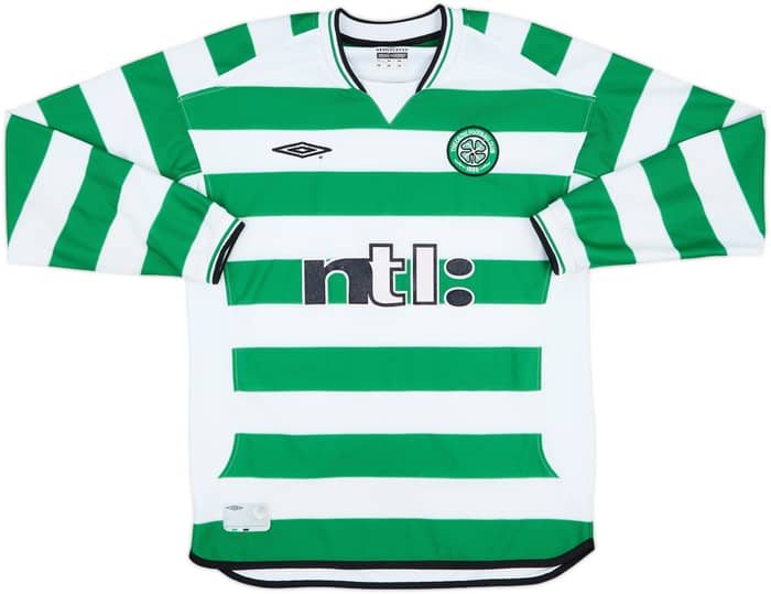 2001-03 Celtic Home L/S Shirt Larsson #7 - 8/10 - (M)