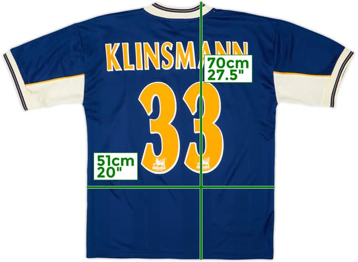 1997-98 Tottenham Away Shirt Klinsmann #33 - 8/10 - (S)