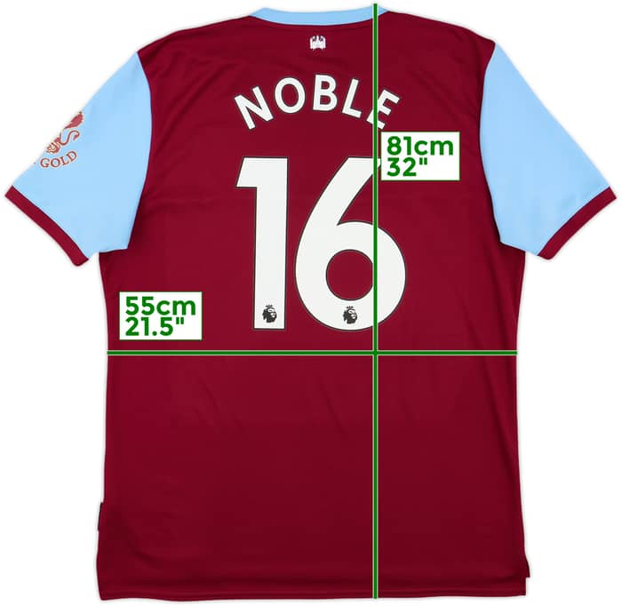 2019-20 West Ham Home Shirt Noble #16 - 8/10 - (XL)