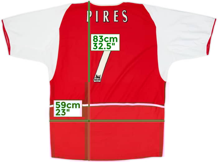 2002-04 Arsenal Home Shirt Pires #7 - 6/10 - (XXL)