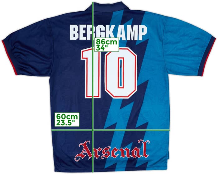 1995-96 Arsenal Away Shirt Bergkamp #10 - 8/10 - (XL)