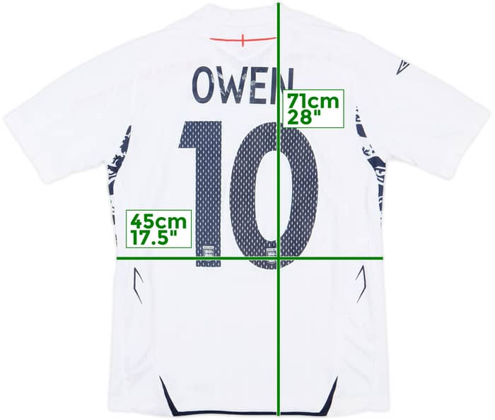2007-09 England Home Shirt Owen #10 - 6/10 - (XL.Boys)