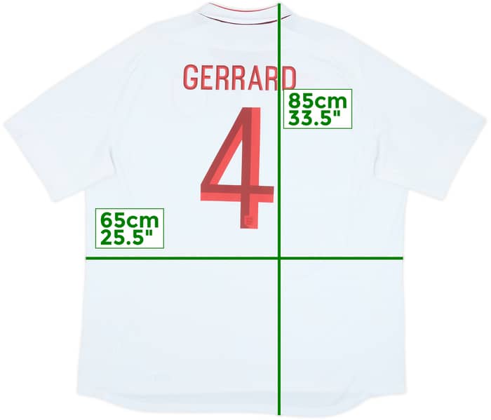 2012-13 England Home Shirt Gerrard #4 - 8/10 - (3XL)