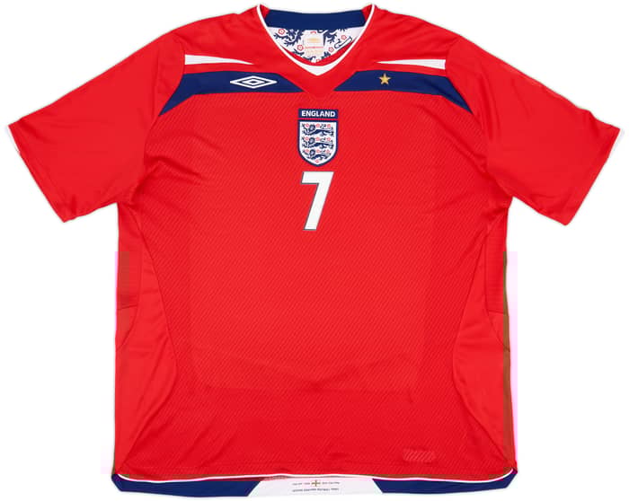 2008-10 England Away Shirt Beckham #7 - 8/10 - (3XL)