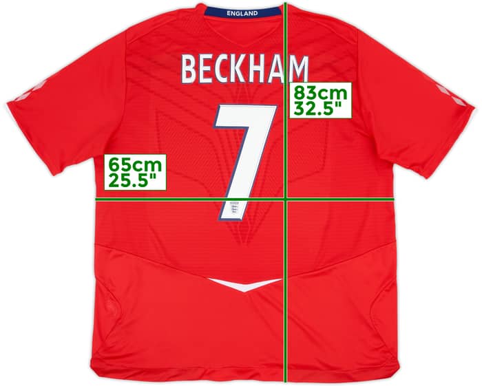 2008-10 England Away Shirt Beckham #7 - 8/10 - (3XL)