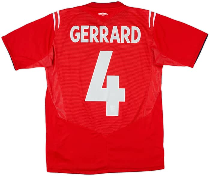 2004-06 England Away Shirt Gerrard #4 - 9/10 - (XL.Boys)
