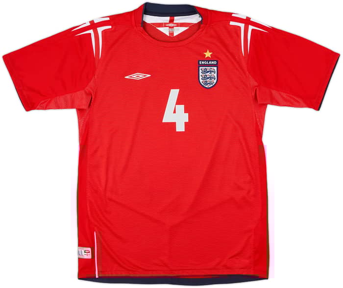 2004-06 England Away Shirt Gerrard #4 - 9/10 - (XL.Boys)