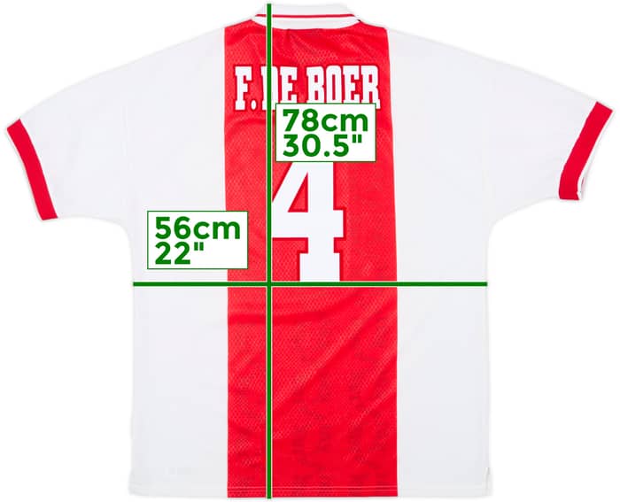 1998-99 Ajax Home Shirt F.De Boer #4 - 8/10 - (L)