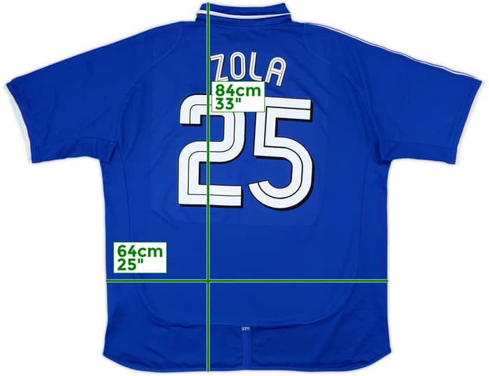 2001-03 Chelsea Home Shirt Zola #25 - 8/10 - (XXL)