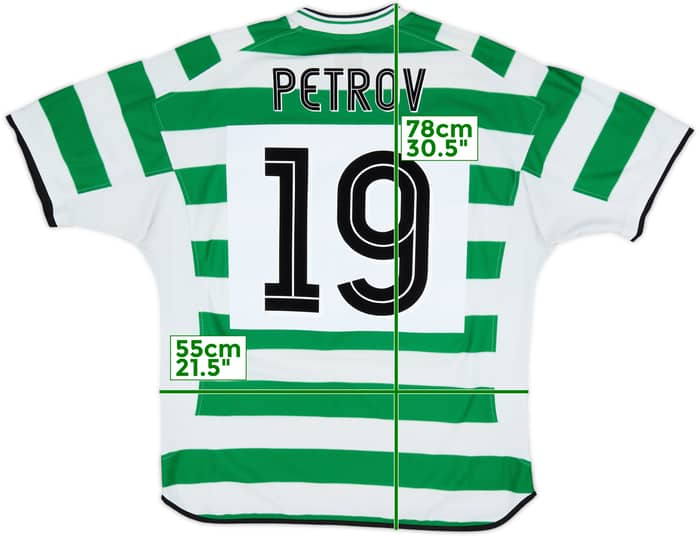 2001-03 Celtic Home Shirt Petrov #19 - 8/10 - (XL)