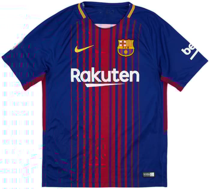 2017-18 Barcelona Home Shirt Suarez #9 - 8/10 - (S)