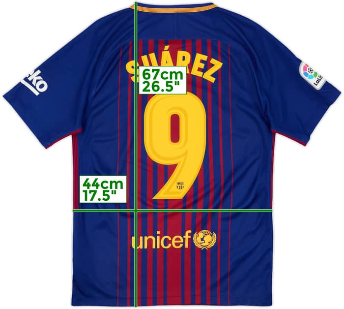 2017-18 Barcelona Home Shirt Suarez #9 - 8/10 - (S)