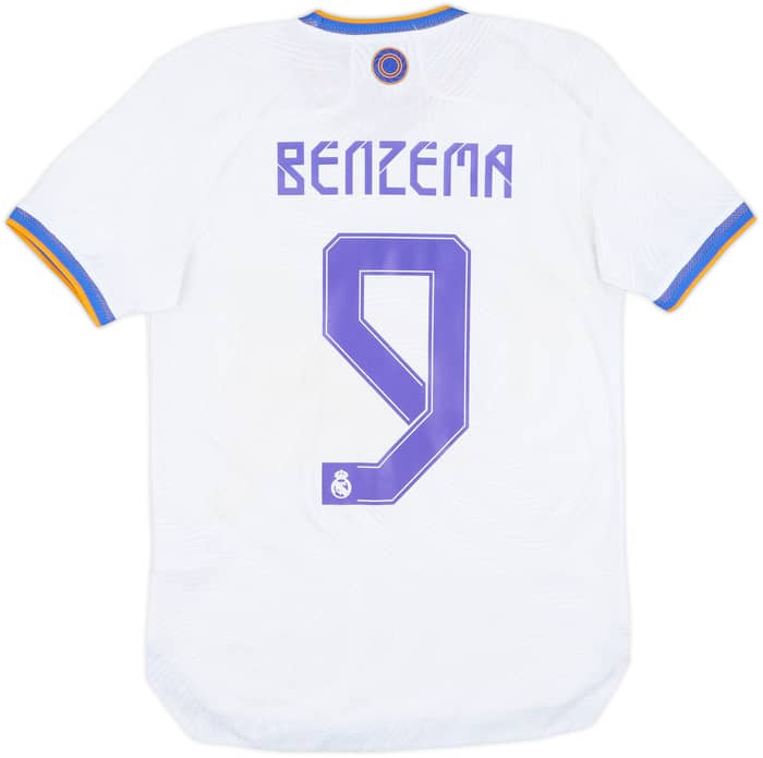 2021-22 Real Madrid Authentic Home Shirt Benzema #9 - 9/10 - (S)