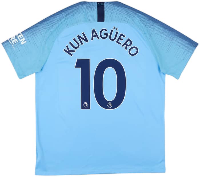 2018-19 Manchester City Home Shirt Kun Aguero #10 - 8/10 - (XL)