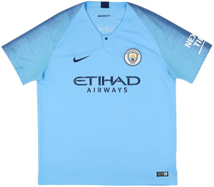 2018-19 Manchester City Home Shirt Kun Aguero #10 - 8/10 - (XL)