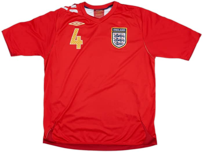 2006-08 Inglaterra Camiseta Visitante Gerrard #4 - 5/10 - (L)
