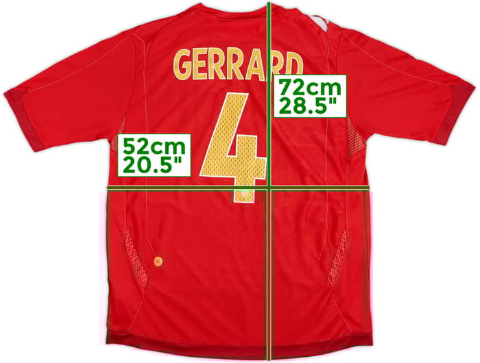 2006-08 Inglaterra Camiseta Visitante Gerrard #4 - 5/10 - (L)