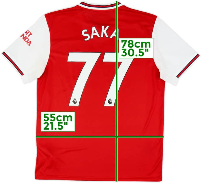 2019-20 Arsenal Home Shirt Saka #77 - 9/10 - (L)