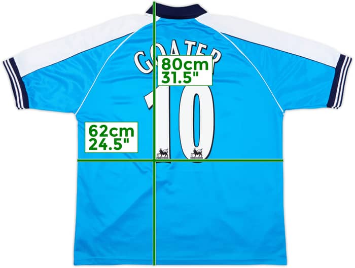 1999-01 Manchester City Home Shirt Goater #10 - 8/10 - (XL)