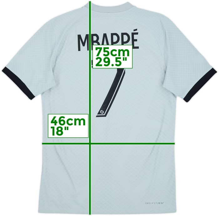 2022-23 París Saint-Germain Camiseta Auténtica de Visitante Mbappe #7 - 9/10 - (S)