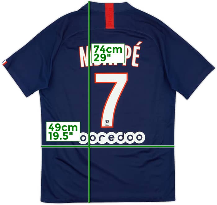 2019-20 Paris Saint-Germain Home Shirt Mbappe #7 - 7/10 - (M)