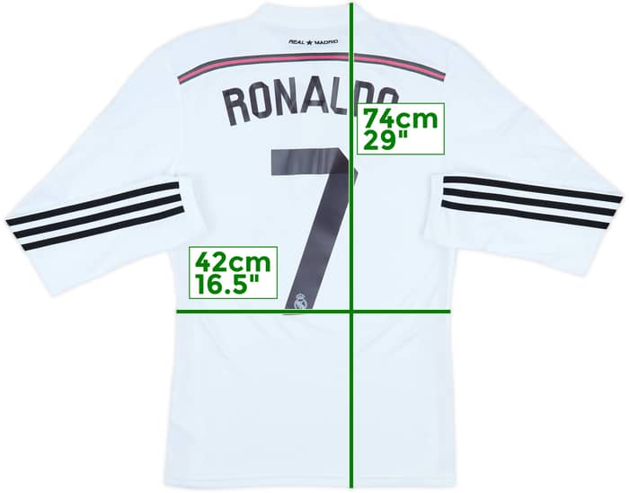 2014-15 Real Madrid Home L/S Shirt Ronaldo #7 - 8/10 - (S)