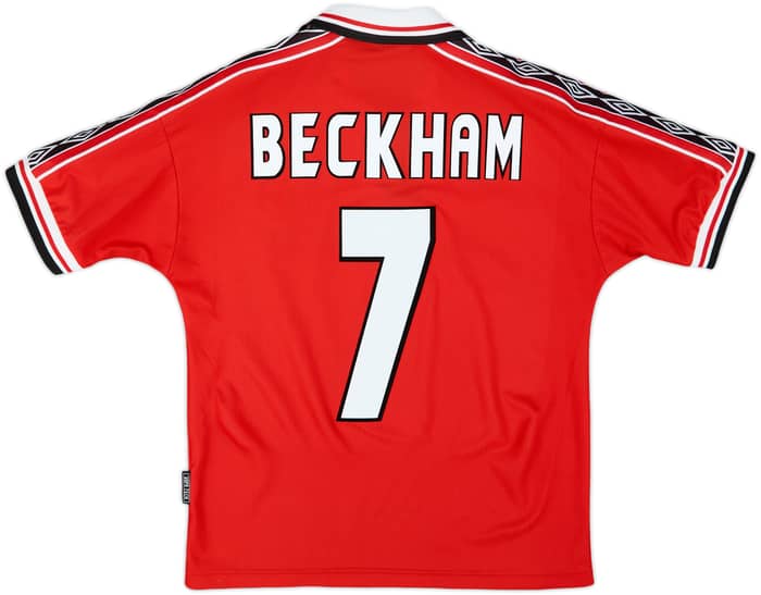 1998-00 Manchester United Home Shirt Beckham #7 - 8/10 - (Y)