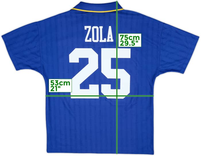 1995-97 Chelsea Home Shirt Zola #25 - 8/10 - (L)