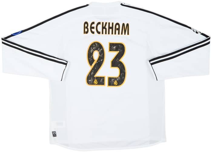 2003-04 Real Madrid Home L/S Shirt Beckham #23 - 6/10 - (L)