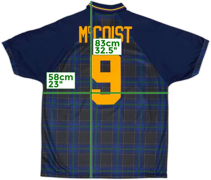 1994-96 Scotland Home Shirt McCoist #9 - 8/10 - (XL)